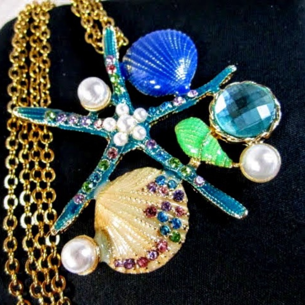 Monet Nautical Starfish Revived Pendant Necklace